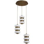Favo Color-Select Pendant - Brushed Brass / White
