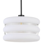 Gillis Pendant - Matte Black / White