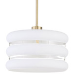 Gillis Pendant - Aged Brass / White