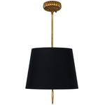Clove Pendant - Antique Gold Leaf / Black