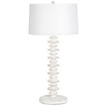 Fishbone Buffet Table Lamp - Whitewash / Natural Linen
