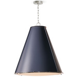 French Maid Chandelier - Polished Nickel / Blue
