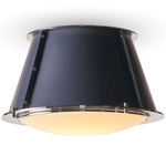 French Maid Flush Mount - Polished Nickel / Blue