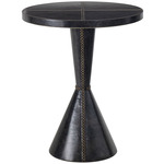 Gabe Leather Accent Table - Black