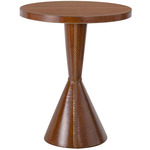 Gabe Leather Accent Table - Brown