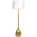Logan Floor Lamp - Natural Brass / White