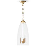 Maiden Pendant - Natural Brass / Clear