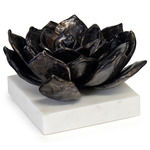 Succulent Sculpture - Blackened Zinc / Marble