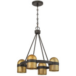 Andover Chandelier - Riviera Brass / Bronze