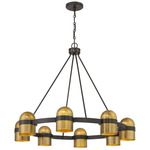 Andover Chandelier - Riviera Brass / Bronze
