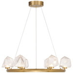 Castello Chandelier - Warm Brass / Clear Seeded