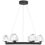 Castello Chandelier - Matte Black / Clear Seeded