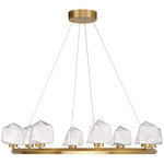 Castello Chandelier - Warm Brass / Clear Seeded