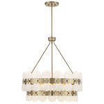 Bancroft 2-Tier Chandelier - Noble Brass / Strie