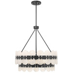 Bancroft 2-Tier Chandelier - Matte Black / Strie