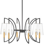 Hanley Chandelier - Matte Black / Warm Brass / Clear