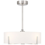 Mansell Fandelier - Satin Nickel / White