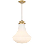 Bartlet Pendant - Warm Brass / White
