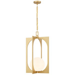 Harding Pendant - Spun Gold / White Opal