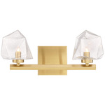 Castello Bathroom Vanity Light - Warm Brass / Clear Seeded