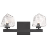 Castello Bathroom Vanity Light - Matte Black / Clear Seeded