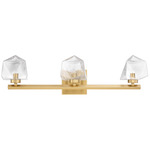 Castello Bathroom Vanity Light - Warm Brass / Clear Seeded