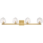 Castello Bathroom Vanity Light - Warm Brass / Clear Seeded