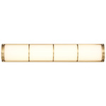 Harper Bathroom Vanity Light - Warm Brass / White Etched