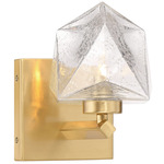 Castello Wall Sconce - Warm Brass / Clear Seeded