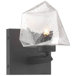 Castello Wall Sconce - Matte Black / Clear Seeded