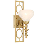 Allston Wall Sconce - Warm Brass / White Strie