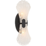 Bancroft Wall Sconce - Matte Black / Strie