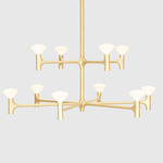 Root Chandelier - Brass / White
