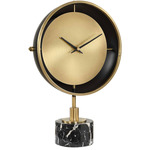 Velar Table Clock - Brushed Brass / Black