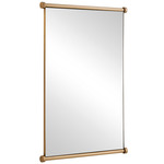 Scroll Mirror - Antique Brass / Clear