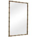 Brass Bamboo Mirror - Antique Brass / Clear