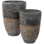 Emberwash Planter Set of 2 - Charcoal / Clay