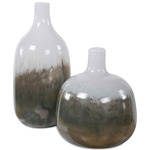 Cardoni Vase Set of 2 - Bronze / White