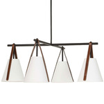 Reins Chandelier - Matte Black / White Linen