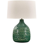 Breya Table Lamp - Green-Antique Brass / White
