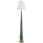 Riccardi Floor Lamp - Blue-Antique Brass / White
