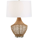 Samori Table Lamp - Antique Brass / Natural / White