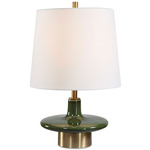 Sieler Table Lamp - Moss / Antique-Brass / White