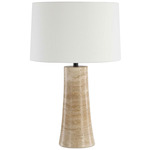 Delmani Indoor / Outdoor Table Lamp - Natural / Dark Bronze / White