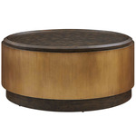 Parrish Coffee Table - Antique Brass / Woodtone