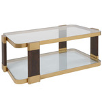 Ryles Coffee Table - Walnut / Gold / Clear