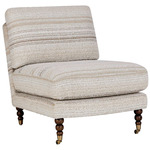 Chatsworth Modern Slipper Chair - Walnut / Brass / Taupe
