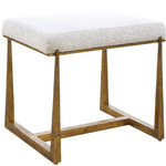 Midas Small Bench - Antique Gold / White