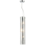 Chroman Empire Tall Pendant - Chrome / Smoke Glass / Chrome