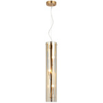 Chroman Empire Tall Pendant - Satin Gold / Clear / Gold